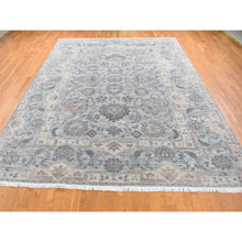 Load image into Gallery viewer, 10&#39;x14&#39; Light Green, Pure Silk With Textured Wool Mughal Design Hand Knotted, Oriental Rug FWR483840