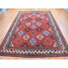 Load image into Gallery viewer, 10&#39;x14&#39; Imperial Red, Afghan Ersari With All Over Geometric Design, Pure Wool Hand Knotted, Oriental Rug FWR483852