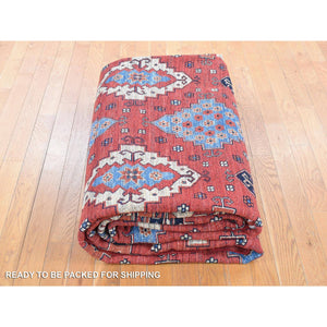 10'x14' Imperial Red, Afghan Ersari With All Over Geometric Design, Pure Wool Hand Knotted, Oriental Rug FWR483852