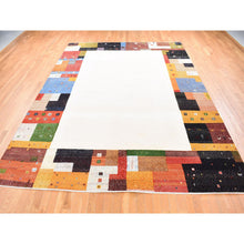 Load image into Gallery viewer, 9&#39;8&quot;x13&#39;5&quot; Ivory, Folk Art Lori Buft Gabbeh Design Thick And Plush, 100% Wool Hand Knotted, Oriental Rug FWR483876