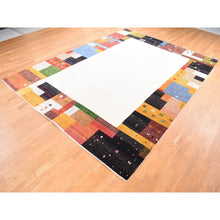 Load image into Gallery viewer, 9&#39;8&quot;x13&#39;5&quot; Ivory, Folk Art Lori Buft Gabbeh Design Thick And Plush, 100% Wool Hand Knotted, Oriental Rug FWR483876