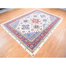 Load image into Gallery viewer, 10&#39;x13&#39;3&quot; Ivory, Special Kazak with Geometric Design, Pure Wool Hand Knotted, Oriental Rug FWR483894