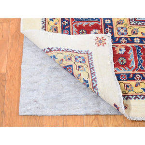 10'x13'3" Ivory, Special Kazak with Geometric Design, Pure Wool Hand Knotted, Oriental Rug FWR483894