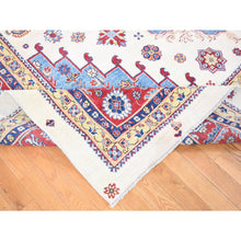 Load image into Gallery viewer, 10&#39;x13&#39;3&quot; Ivory, Special Kazak with Geometric Design, Pure Wool Hand Knotted, Oriental Rug FWR483894