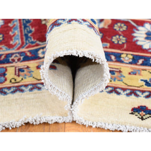 10'x13'3" Ivory, Special Kazak with Geometric Design, Pure Wool Hand Knotted, Oriental Rug FWR483894