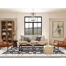 Load image into Gallery viewer, 8&#39;10&quot;x12&#39; Black, Pure Wool Hand Knotted, Afghan Peshawar With All Over Design, Oriental Rug FWR483906