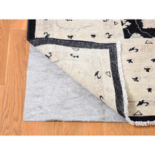 Load image into Gallery viewer, 8&#39;10&quot;x12&#39; Black, Pure Wool Hand Knotted, Afghan Peshawar With All Over Design, Oriental Rug FWR483906