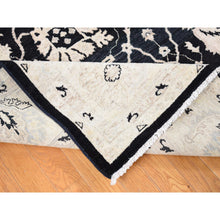 Load image into Gallery viewer, 8&#39;10&quot;x12&#39; Black, Pure Wool Hand Knotted, Afghan Peshawar With All Over Design, Oriental Rug FWR483906