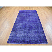 Load image into Gallery viewer, 5&#39;1&quot;x9&#39;9&quot; Overdyed Purple, Worn Wool Handmade, Vintage Persian Shiraz, Wide And Long Oriental Rug FWR483936