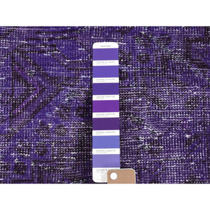 5'1"x9'9" Overdyed Purple, Worn Wool Handmade, Vintage Persian Shiraz, Wide And Long Oriental Rug FWR483936
