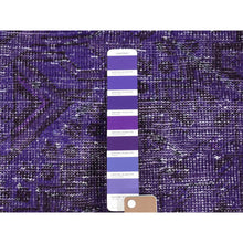 Load image into Gallery viewer, 5&#39;1&quot;x9&#39;9&quot; Overdyed Purple, Worn Wool Handmade, Vintage Persian Shiraz, Wide And Long Oriental Rug FWR483936
