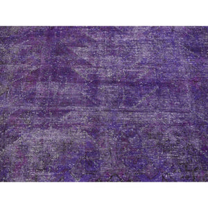 5'1"x9'9" Overdyed Purple, Worn Wool Handmade, Vintage Persian Shiraz, Wide And Long Oriental Rug FWR483936