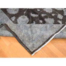Load image into Gallery viewer, 9&#39;x12&#39; Black Overdyed Afghan Peshawar with All Over Design, Hand Knotted Pure Wool, Oriental Rug FWR483960