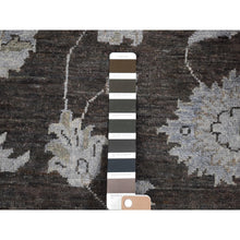 Load image into Gallery viewer, 9&#39;x12&#39; Black Overdyed Afghan Peshawar With All Over Design, Hand Knotted Pure Wool, Oriental Rug FWR483960