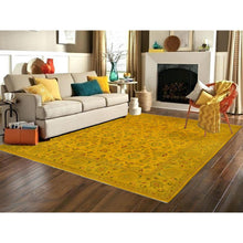 Load image into Gallery viewer, 8&#39;2&quot;x10&#39;1&quot; Golden Brown, Overdyed Persian Design, Pure Wool Hand Knotted Oriental Rug FWR484002