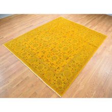 Load image into Gallery viewer, 8&#39;2&quot;x10&#39;1&quot; Golden Brown, Overdyed Persian Design, Pure Wool Hand Knotted Oriental Rug FWR484002