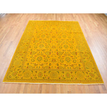 Load image into Gallery viewer, 8&#39;2&quot;x10&#39;1&quot; Golden Brown, Overdyed Persian Design, Pure Wool Hand Knotted Oriental Rug FWR484002