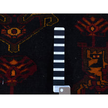 Load image into Gallery viewer, 5&#39;1&quot;x13&#39;3&quot; Overdyed Midnight Blue, Vintage Persian Bakhtiari, Hand Knotted Pure Wool, Wide Runner Oriental Rug FWR484008