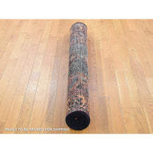Load image into Gallery viewer, 5&#39;1&quot;x13&#39;3&quot; Overdyed Midnight Blue, Vintage Persian Bakhtiari, Hand Knotted Pure Wool, Wide Runner Oriental Rug FWR484008