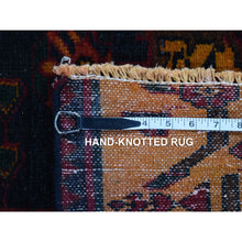 Load image into Gallery viewer, 5&#39;1&quot;x13&#39;3&quot; Overdyed Midnight Blue, Vintage Persian Bakhtiari, Hand Knotted Pure Wool, Wide Runner Oriental Rug FWR484008