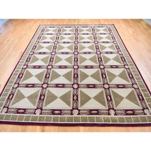 Load image into Gallery viewer, 10&#39;x13&#39;9&quot; Ivory, Hand Knotted, Modern Nepali Neo Classic Block Design, Pure Wool, Oriental Rug FWR484032