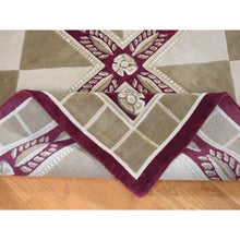 Load image into Gallery viewer, 10&#39;x13&#39;9&quot; Ivory, Hand Knotted, Modern Nepali Neo Classic Block Design, Pure Wool, Oriental Rug FWR484032