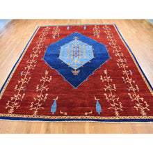 Load image into Gallery viewer, 10&#39;3&quot;x14&#39; Barn Red, Antiqued Bijar Open Field Design, Natural Dyes, Soft Wool Hand Knotted, Oriental Rug FWR484038