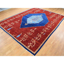 Load image into Gallery viewer, 10&#39;3&quot;x14&#39; Barn Red, Antiqued Bijar Open Field Design, Natural Dyes, Soft Wool Hand Knotted, Oriental Rug FWR484038