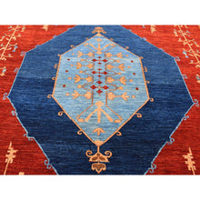 Load image into Gallery viewer, 10&#39;3&quot;x14&#39; Barn Red, Antiqued Bijar Open Field Design, Natural Dyes, Soft Wool Hand Knotted, Oriental Rug FWR484038