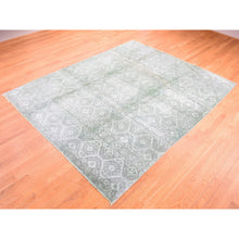 Load image into Gallery viewer, 8&#39;x10&#39;1&quot; Green Overdyed, Tone On Tone, Wool And Silk Hand Knotted, Oriental Rug FWR484062