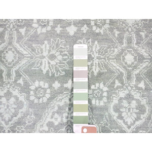 8'x10'1" Green Overdyed, Tone On Tone, Wool And Silk Hand Knotted, Oriental Rug FWR484062