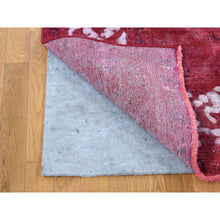 Load image into Gallery viewer, 8&#39;2&quot;x11&#39;1&quot; Crimson Red, Overdyed Vintage Persian Tabriz Barjasta Design, Pure Wool Hand Knotted, Oriental Rug FWR484068