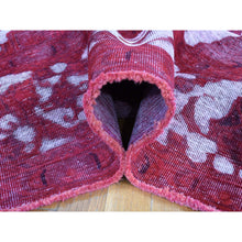 Load image into Gallery viewer, 8&#39;2&quot;x11&#39;1&quot; Crimson Red, Overdyed Vintage Persian Tabriz Barjasta Design, Pure Wool Hand Knotted, Oriental Rug FWR484068