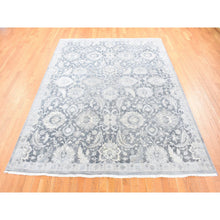 Load image into Gallery viewer, 8&#39;x10&#39;2&quot; Arsenic Gray, Oushak Design, Silk With Textured Wool Hand Knotted, Oriental Rug FWR484092