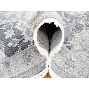 8'x10'2" Arsenic Gray, Oushak Design, Silk With Textured Wool Hand Knotted, Oriental Rug FWR484092