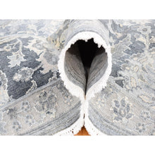 Load image into Gallery viewer, 8&#39;x10&#39;2&quot; Arsenic Gray, Oushak Design, Silk With Textured Wool Hand Knotted, Oriental Rug FWR484092