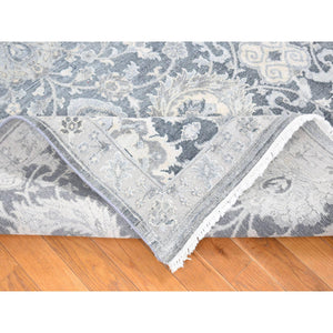 8'x10'2" Arsenic Gray, Oushak Design, Silk With Textured Wool Hand Knotted, Oriental Rug FWR484092