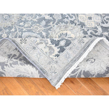 Load image into Gallery viewer, 8&#39;x10&#39;2&quot; Arsenic Gray, Oushak Design, Silk With Textured Wool Hand Knotted, Oriental Rug FWR484092