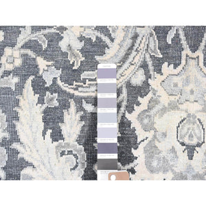 8'x10'2" Arsenic Gray, Oushak Design, Silk With Textured Wool Hand Knotted, Oriental Rug FWR484092