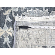 Load image into Gallery viewer, 8&#39;x10&#39;2&quot; Arsenic Gray, Oushak Design, Silk With Textured Wool Hand Knotted, Oriental Rug FWR484092