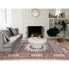 Load image into Gallery viewer, 10&#39;2&quot;x14&#39;2&quot; Gold, Mamluk Design Vegetable Dyes, Hand Spun New Zealand Wool Hand Knotted, Oriental Rug FWR484110