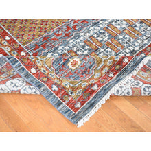 Load image into Gallery viewer, 10&#39;2&quot;x14&#39;2&quot; Gold, Mamluk Design Vegetable Dyes, Hand Spun New Zealand Wool Hand Knotted, Oriental Rug FWR484110
