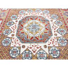 Load image into Gallery viewer, 10&#39;2&quot;x14&#39;2&quot; Gold, Mamluk Design Vegetable Dyes, Hand Spun New Zealand Wool Hand Knotted, Oriental Rug FWR484110