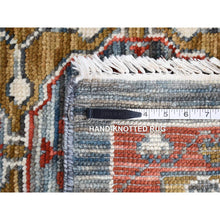 Load image into Gallery viewer, 10&#39;2&quot;x14&#39;2&quot; Gold, Mamluk Design Vegetable Dyes, Hand Spun New Zealand Wool Hand Knotted, Oriental Rug FWR484110