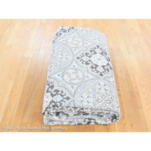 Load image into Gallery viewer, 10&#39;1&quot;x14&#39;2&quot; Ivory, Mughal Inspired Medallions Design, Silk And Textured Wool Hand Knotted, Oriental Rug FWR484116