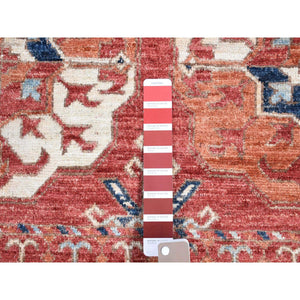 9'10"x14' Rust Red, Afghan Ersari Tekke Bokhara, Pure Wool Hand Knotted, Oriental Rug FWR484122