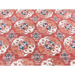 9'10"x14' Rust Red, Afghan Ersari Tekke Bokhara, Pure Wool Hand Knotted, Oriental Rug FWR484122