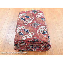 Load image into Gallery viewer, 9&#39;10&quot;x14&#39; Rust Red, Afghan Ersari Tekke Bokhara, Pure Wool Hand Knotted, Oriental Rug FWR484122
