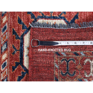 9'10"x14' Rust Red, Afghan Ersari Tekke Bokhara, Pure Wool Hand Knotted, Oriental Rug FWR484122