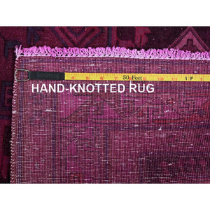 5'x9'7" Mocha Brown, Vintage Persian Bakhtiar Sheared Low, Distressed Look Worn Wool Hand Knotted, Wide Runner Oriental Rug FWR371526